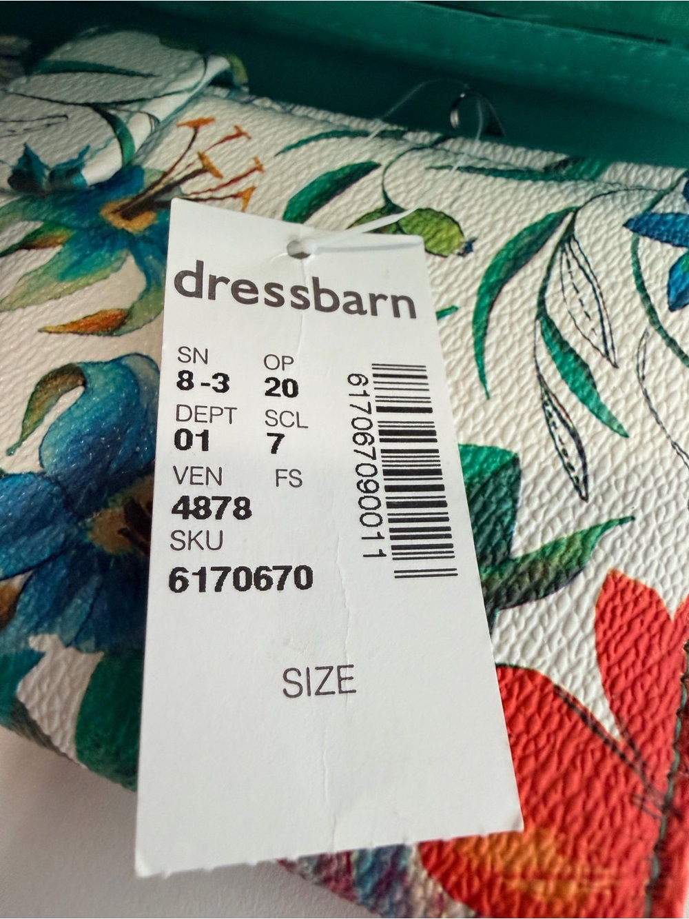 Dress Barn Floral Fold-Over Wallet Clutch - White, Green, Red, Blue - Picture 2 of 6